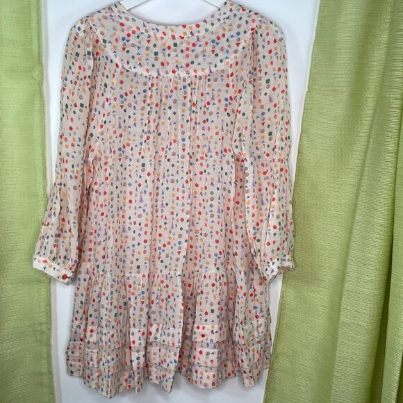 Maeve Paccia Geometric Shapes Button Ruffle Tunic - Picture 3 of 10